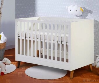 Detská postieľka so zábranou KLUPS Noah biela120x60cm+matrac - 4