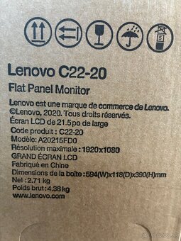 Predám nový monitor Lenovo ThinkVision C22-20 (22”, Full HD) - 4
