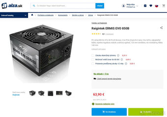 Výkonný zdroj Raijintek ERMIS EVO 850B - 850W, záruka ALZA - 4