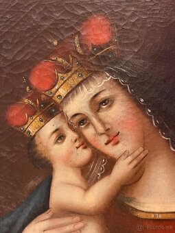 Olejomaľba na platne Madona s dietaťom v náruči - 4