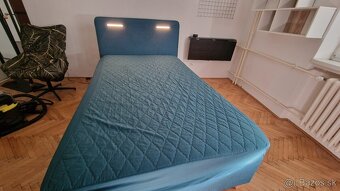 Čalúnená posteľ s matracom, 120x200 + úložný priestor - 4