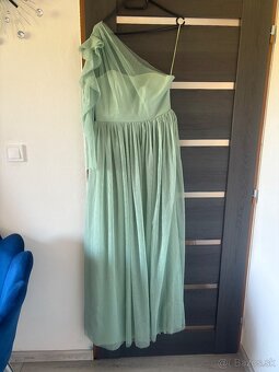 Mentolové spoločenské šaty M - 4