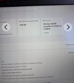 Predám vymením herný notbuk 99% zdravie batéria, podsvietená - 4