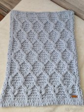 Pletená detská deka svetlo-sivá - 4