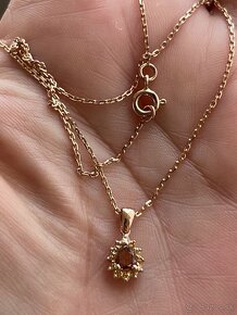 Zlatý diamantový náhrdelník ružové zlato - 4