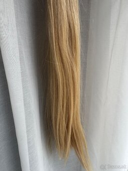 PREDÁM ŽIVÉ VLASY BLOND 55cm 160 prameňov - 4