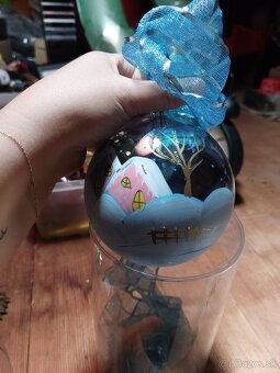 Retro veľka sklenená vianočná guľa - 4