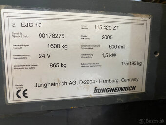 Predám elektrický VZV Junghainrich ručne vedený 1 600 kg - 4