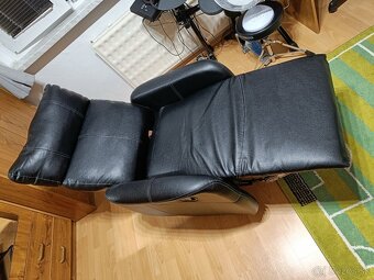 Polohovacie kreslo VEJEN čierna koženka - 4