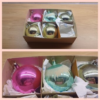 Vianočné ozdoby gule veľké, retro farby - 4