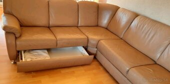 Rozkládací kožená sedací souprava do "U", 4268 - 4