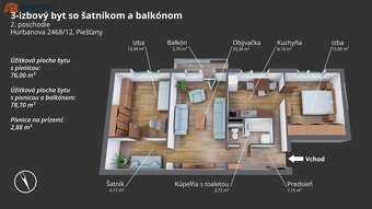 Väčší trojizbový byt so šatníkom na Hurbanovej ulici - 4