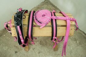 Poprsný nylonový postroj pre koňa ružový FULL - 4