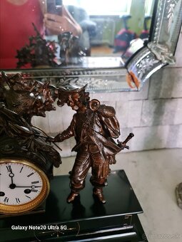 Starozitne francúzske krbové hodiny na mramore - 4