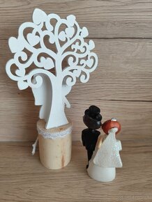 Darčeky pre novomanželov - sošky, drevené prianie - 4