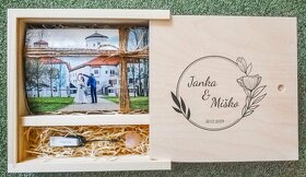 Drevená krabica na fotografie a 64 GB USB kľúč - 4