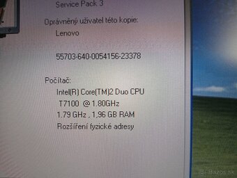 predám IBM LENOVO THINKPAD T61 , WINDOWS XP, bez baterky. - 4