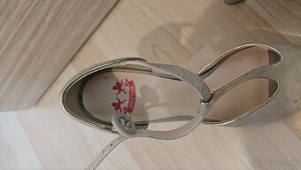 Dámske semišové béžové spoločenské topánky vel.38 - 4