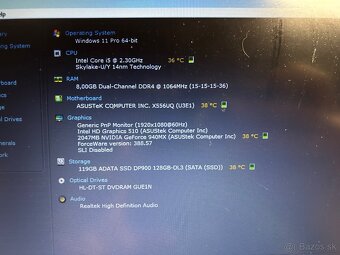 Herný Asus F556uq s 15,6"Fhd,Intel i5,8gb ram,SSD,940mx - 4