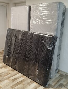 manzelska postel 180x200x50 cm, cierno-siva - 4
