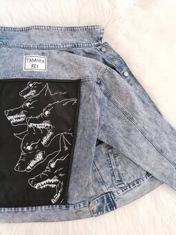 Ručne maľovaná riflová bunda Wolf - 4