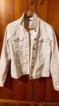 Riflová biela bunda dámska - 4