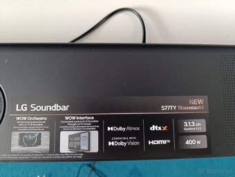 Soundbar LG S77TY-nový, kúpa 10.6.2025 - 4