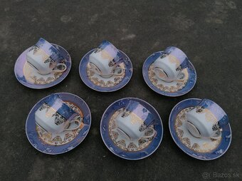 Predám zlato-modro-biela porcelánová sada - 4