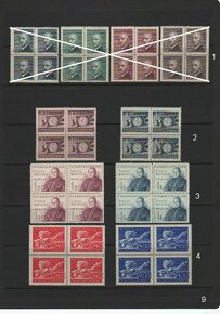 Známky Československo - 4 bloky a iné známky - 4