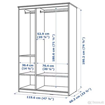 Ikea skriňa so zrkadlom SONGESAND - 4