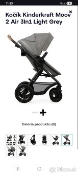 KINDERKRAFT Kočík kombinovaný 3v1 Newly - 4