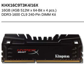 DDR3 2400Mhz kit 4x4=16GB - 4