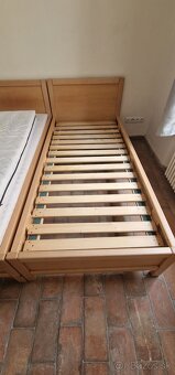 2x posteľ buk, masív 200cmx90cm - 4