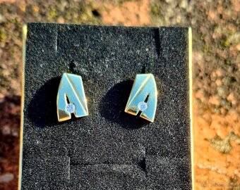 Zlate nausnice s kamienkom krasne 585 - 4