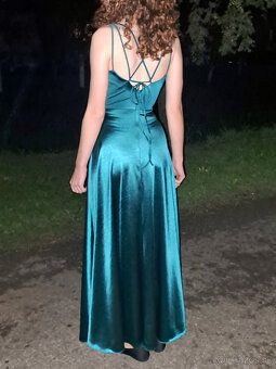Plesové elegantné šaty + sako a retiazka okolo pásu - 4