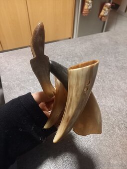 Retro soška z byvolieho roha - 4