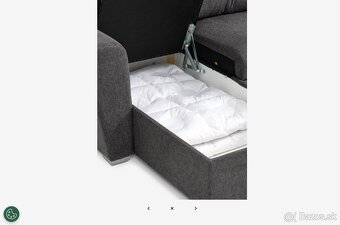 Rozkladacia pohovka s ležadlom VEJLBY tmavosivý poťah/nová - 4
