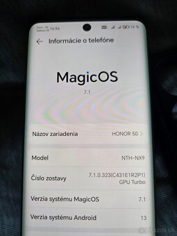Honor 50 čierny v zachovalom stave v rohu mala prasklina vid - 4