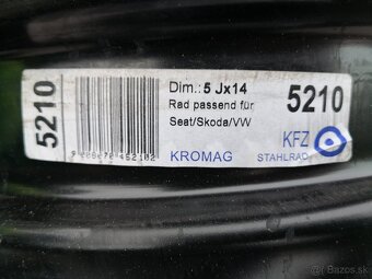 4 oceľové disky pre Fabia Polo Ibiza 5Jx14 ET35 - 4