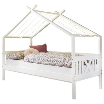 Detská domčeková dvoj-posteľ + rošty + matrace - 4