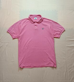 Lacoste ružová polokošeľa s krátkym rukávom XL - 4