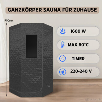 Prenosná parná sauna KPS90 90x90x190 cm - 4