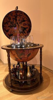 Glóbus bar na alkohol - elegantný dizajn (čerešňa) - 4