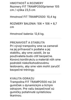 Trampolína fit trampo500 na fitness s držadlom - 4