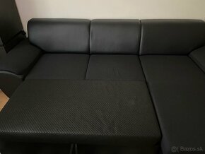 Čierny rozkladací gauč s úlozným priestorom - 4