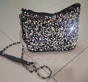 Strieborne lodicky + flitrovana kabelka - 4