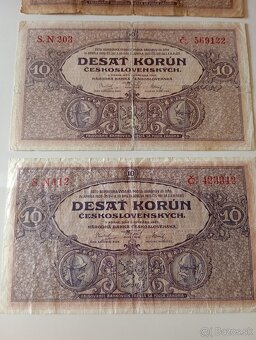 BANKOVKY 10 KČS 1927, RŮZNÉ SÉRIE, VŠE NEPERFOROVANÉ - 4