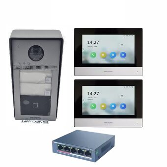 2-tlačidlový videovrátnik Hikvision s dvomi monitormi - 4