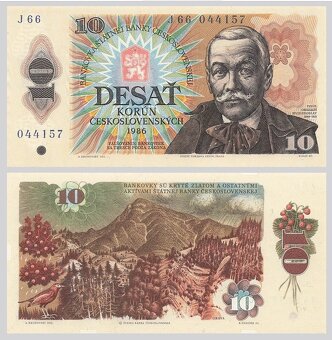 Bankovky ČSSR 10 Kčs 1986 vzácne vysoké J60 UNC - 4