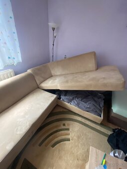Biela káva gauč, rozťahovací s uložnym priestorom - 4